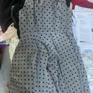 Elle Black and Gray Checkered Midi Dress